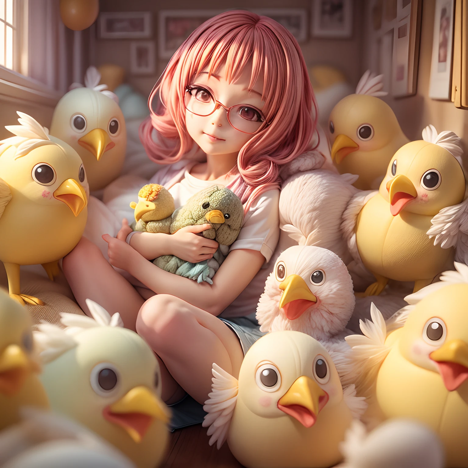 Anime mommy loves chicken dolls