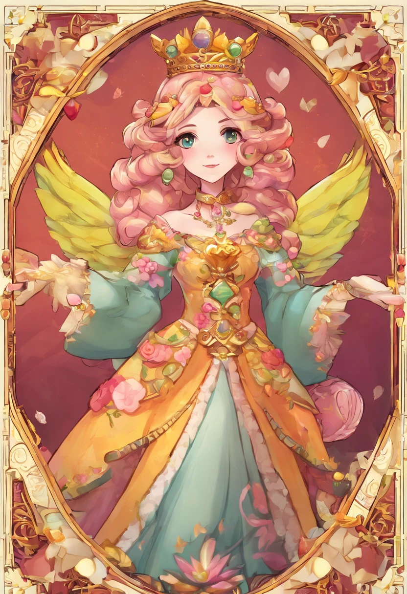 Dana Hamm's very attractive queen costume symmetrical tarot card concept art，Love Kraft crazy theme，Written by Lee Bursten，Tarot512，8K high detail、Intricate and detailed images