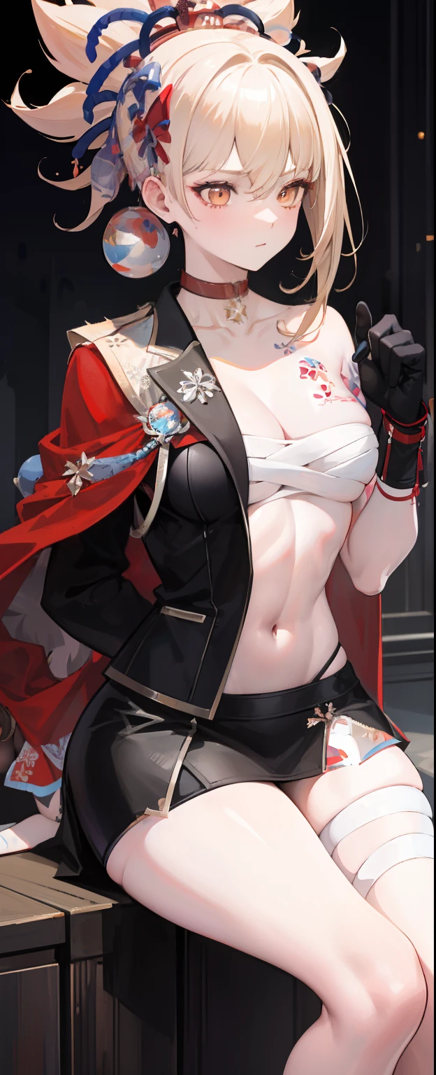 chupipaleta photorealistic, (With glass black), Brown hair, 24 years old, Small acne, Wear a black witch hat,Large breasts,toppless,barechested,cleavage,tit,Abs