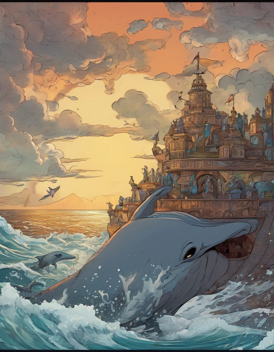 Draw a vivid scene of Jonah, Profeta de Deus, A Moment of Desperate Prayer in the Huge Belly of a Giant Whale.
Jonas ajoelhou-se molhado, Terreno escorregadio, Iluminado pela luz fraca que entra da boca da baleia.
He's wearing tattered clothes,Facial features radiate pain and humility.intrincado、alto detalhe、Dramatics、(volumeric lighting:1.2)Tiroteio HDR。(Close-up,Super Deep Vision,ultra-grande angular,Microfocal length lens:1.2)(realista:1.4)tmasterpiece、alta qualidade、Fotografia bonita
Perto de: Jonas, The inner walls of whales are rough, moist texture, Some kind of marine debris is visible.
Jonah raised his hand in prayer, tear in the eyes, For His Word is addressed to God.
A figura da baleia gigante paira sobre Jonas, Show His greatness and darkness, Em contraste gritante com a pequenez e fragilidade do profeta.