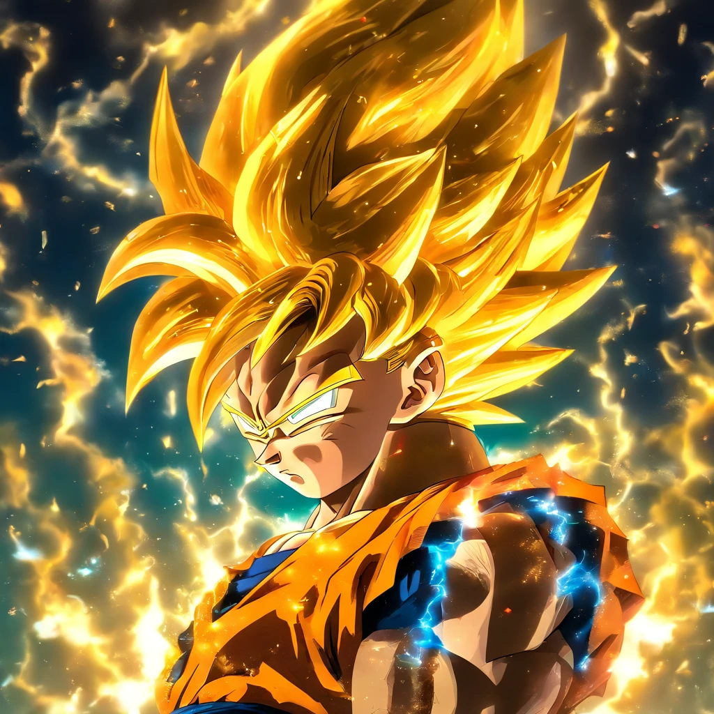 Tiago Jean, Katsuhiro Otomo, surreal, misterioso, bizarro, genial, fantasia, scientific fiction, Anime japones, ((Goku super saiyajin god com uma espada)) Correndo pela noite escura, indo para algum lugar, The moonlight being the only guide, incapaz de enxugar a dor e a tristeza, And where's my heart? The flame will not be extinguished.Who will we hold on to this feeling until the day we share the darkness and shine in the sun???????, Obras-primas detalhadas, Cinematic depth-of-field lighting