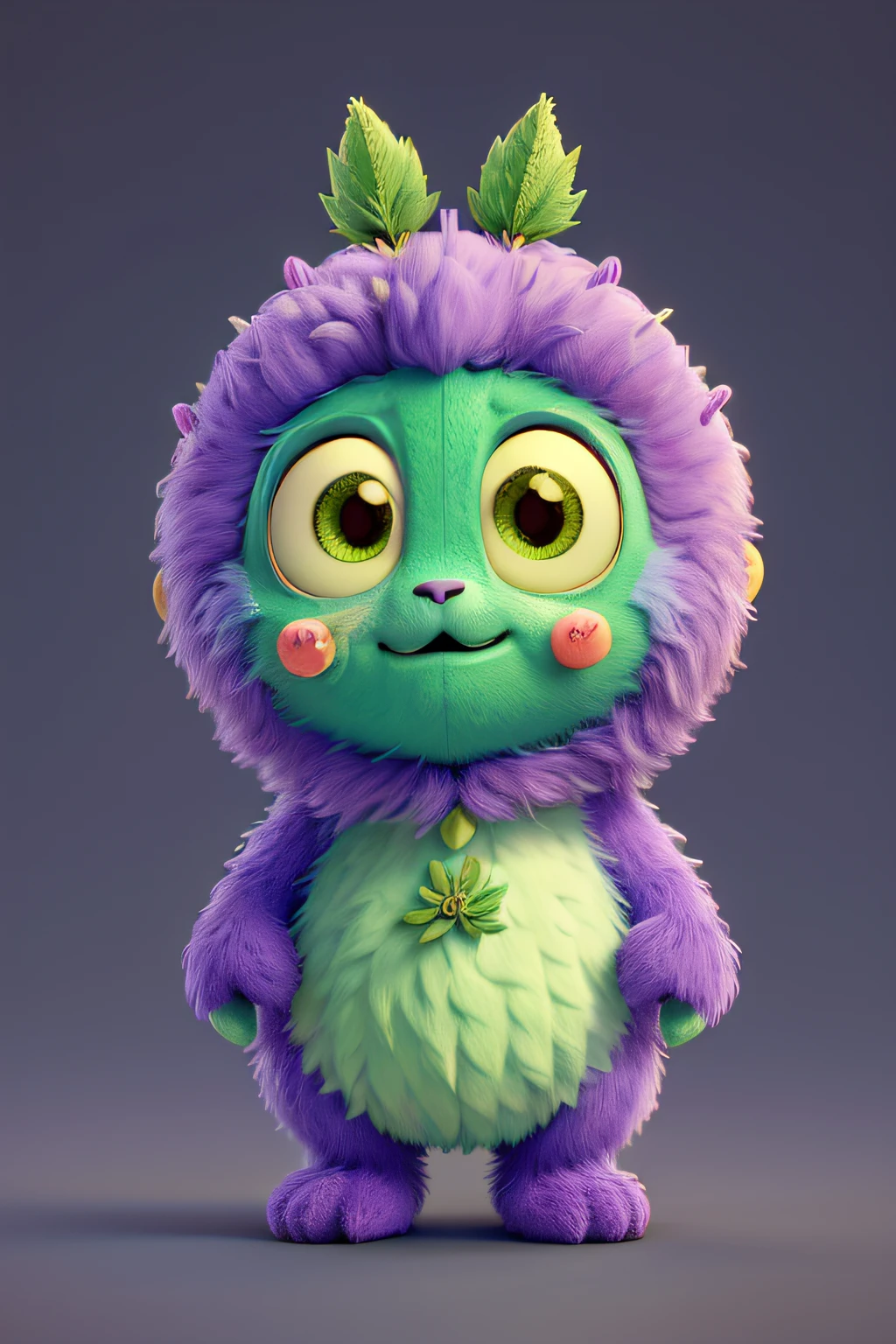 Design with cannabis on the head, cute artwork, cute cartoon, _Character, cute character, cute character, uwu, so cute, stickers illustrations, Cute anthropomorphic cannabis、Cartoon green monster with cannabis sitting on the ground, cute monster character design, Cute little cannabis, Cute little purple cannabis, adorable glowing creature, furry friendly monster, Cute Fumo Little Plush Adorable Creatures, portrait of a cute monster, Cute cannabis creatures, Marijuana Monster Character Design, cute toy, Cannabis stuffed toys, Fluffy green belly and red eyes,(Purple background 1:3 ),Cute detailed digital art exhaling smoke from mouth、Adorable digital painting、cute digital art、Cute anthropomorphic cannabis、cute 3d render、cute detailed artwork、CuteCreatures、cute cartoon characters、cute little creature、cute artwork、beautiful digital artwork、Sleepy expression with animal eyelids half closed in a dream、half-open eyes、Red-eyed eyes、Cute cannabis creatures、There are cute animals