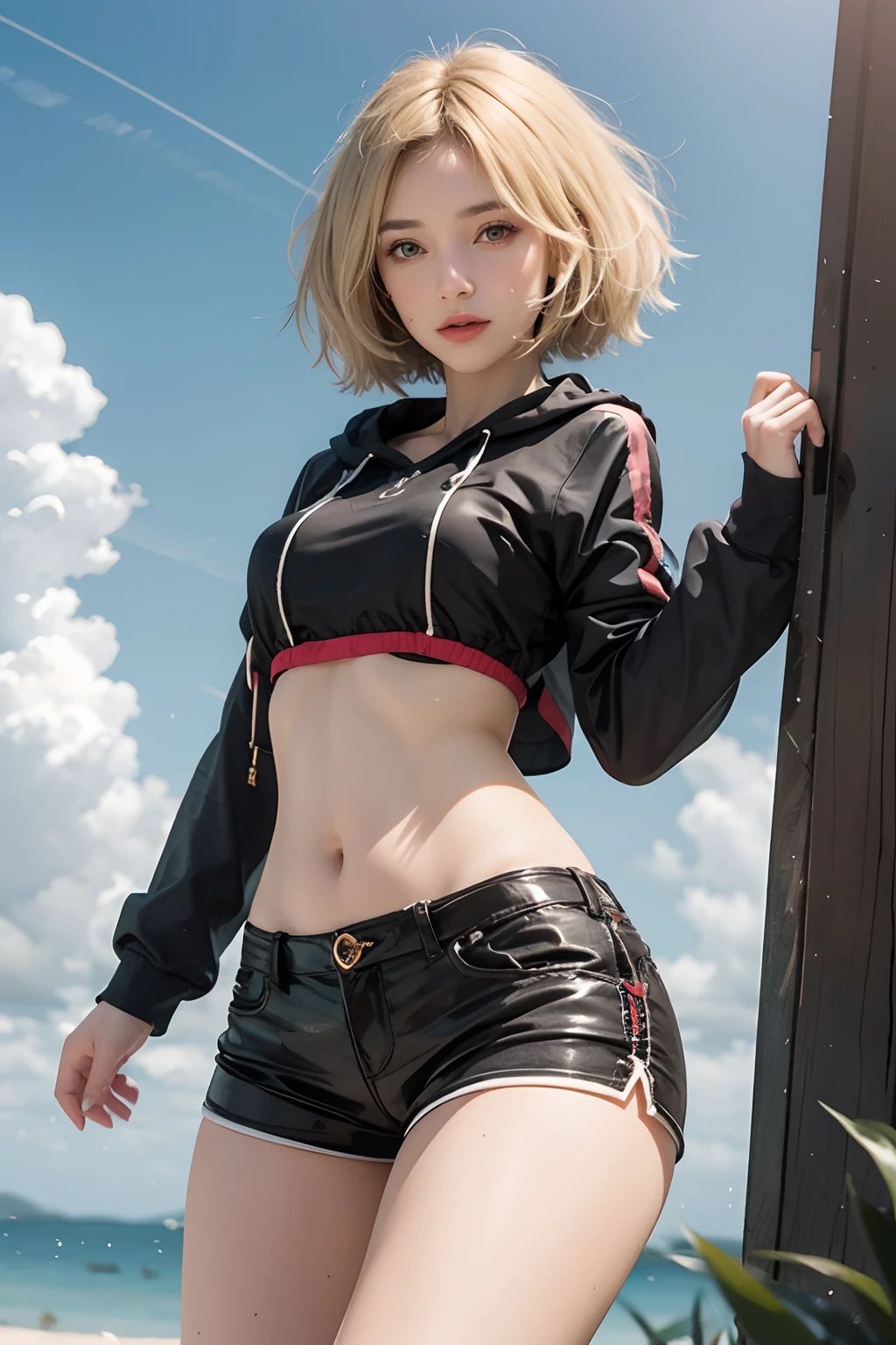 Realistic Lora 1 girl with blonde hair Short