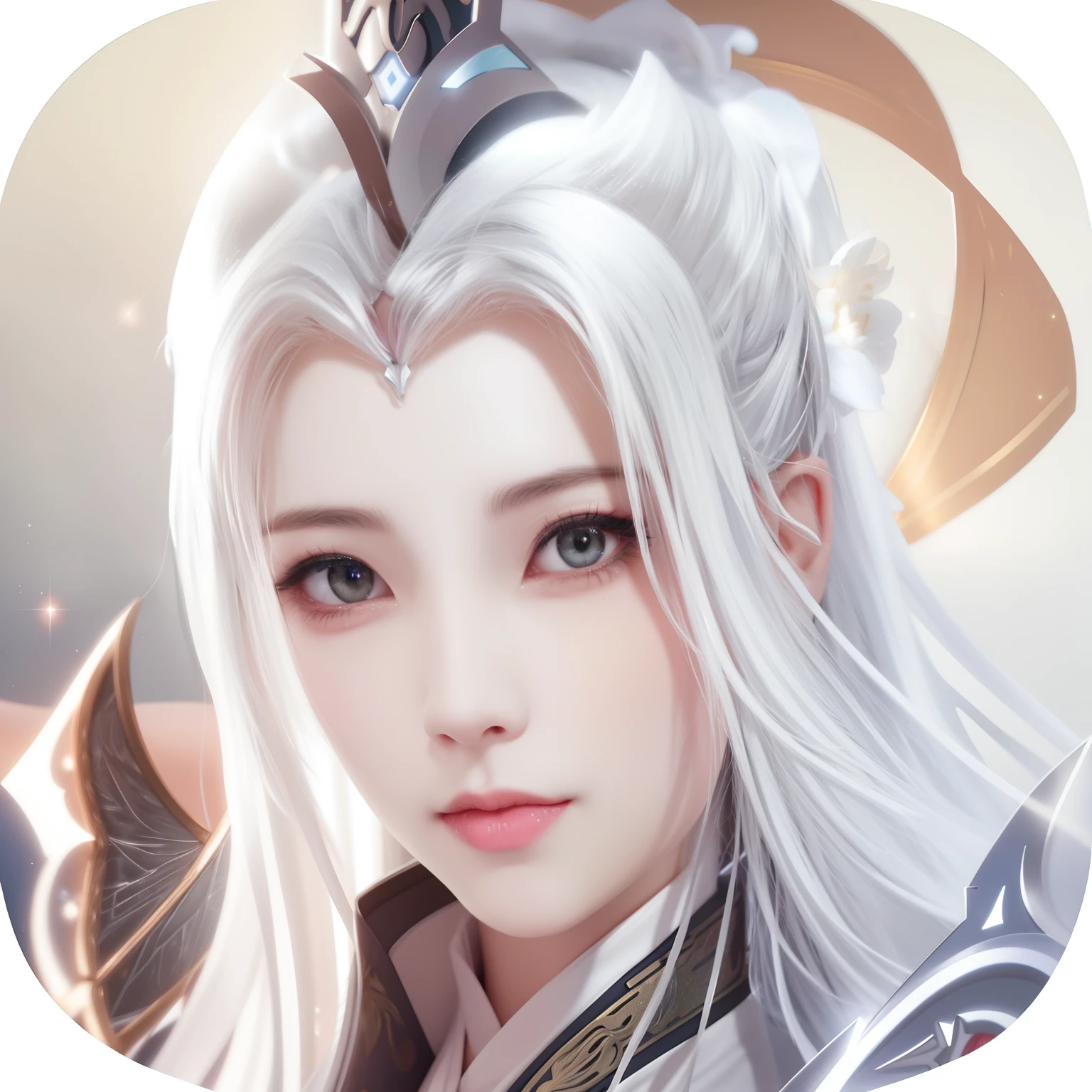 There is a woman with white hair and a sword, heise jinyao, xianxia hero,  Seductive princess knight, Portrait Chevaliers du Zodiaque Fille, Yun Ling, zhao yun, G Liulian art style, Avatar image, xianxia fantasy, inspired by Ju Lian, heise-lian yan fang, Inspired by Huang Shen，reflection light, sparkle, close-up, 16k, 8k, 4K, HD, highres, best quality, UHD, masterpiece, 1080P, textured skin