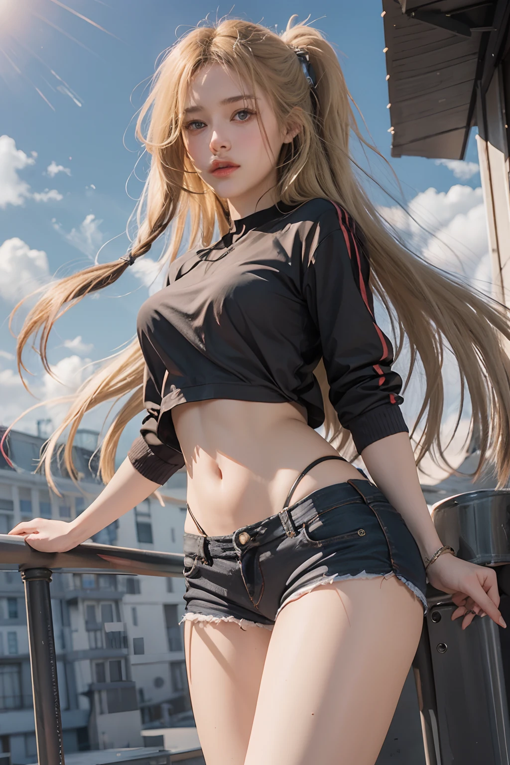 Realistic Lora 1 girl with blonde hair Short