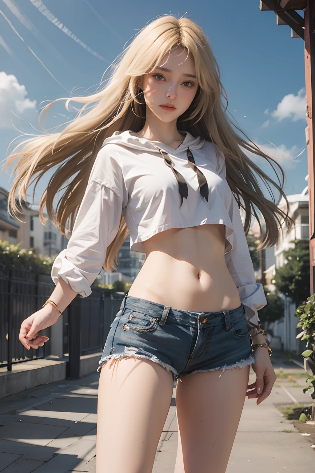 Realistic Lora 1 girl with blonde hair Short