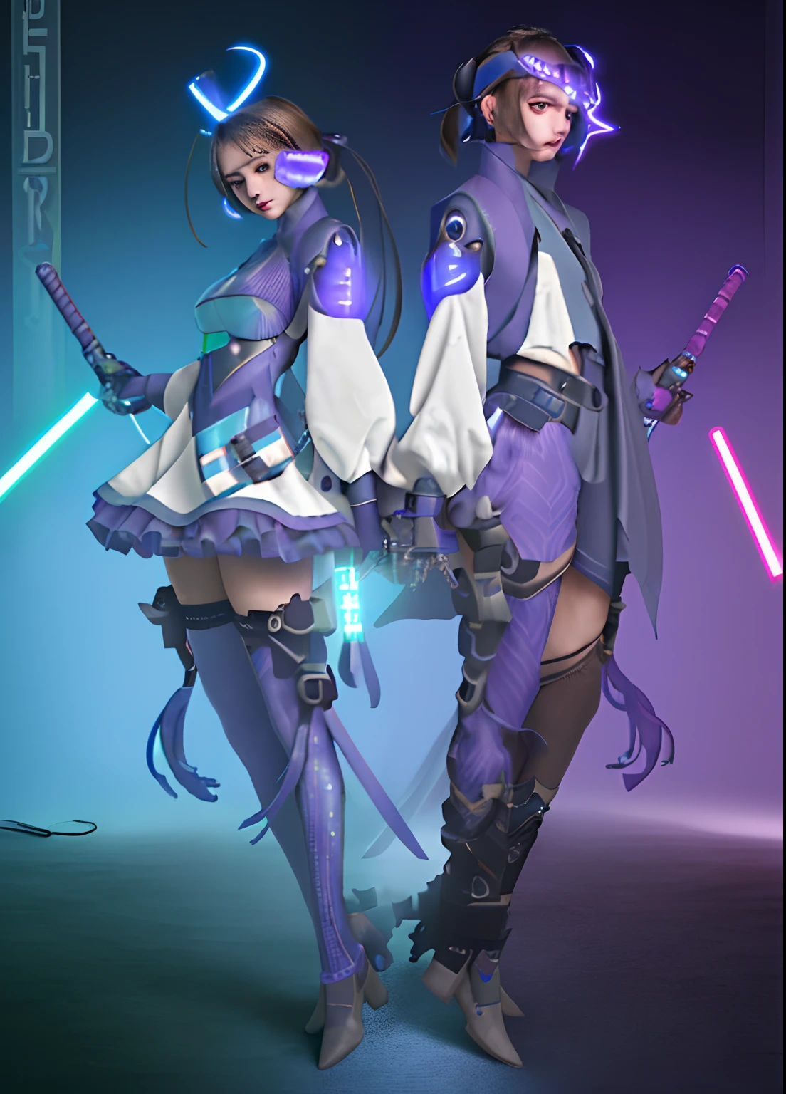 (Flat color),Colorful,(Masterpiece:1,2), Best quality, Masterpiece, A high resolution, Original, extremelydetailedwallpaper, view the viewer, (abstract backgrounds), Detailed face, (Intricate mech tights), Masterpiece, Best quality, JiangshiT, Pale skin,Blonde, Purple eyes, Expressionless, Mechanical tentacles, Mecha, Cyberpunk, Wearing mechanical armor suits, Science fiction, Blue, Earphone, (LED light decoration),mud,Hat,[neon palette, Neon lights, Wire, Transmission tube, electric, Energetic],
Chinese clothes, china dress,[[skull, Bones, exoskeleton]],Cowboy shot, Girl focus,Headband,The Arm, Machine gun chainsaw armor