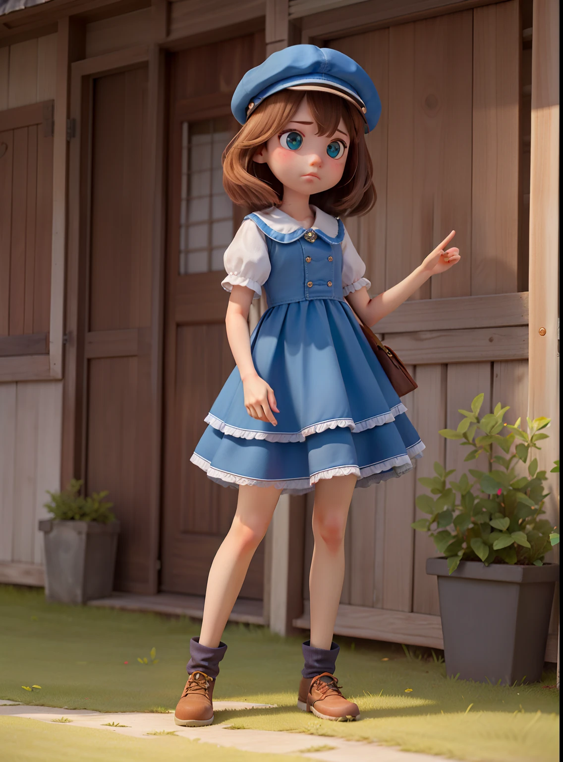 The girl shows her