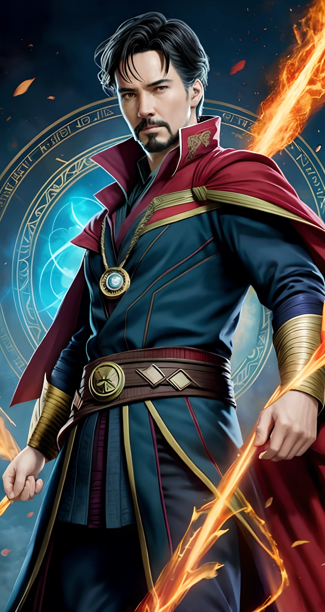 Marvel Portrait Version of Doctor Strange with Soul Stone Warning: foto realista Melhor qualidade, 8k, obra-prima: o mais realista que poder