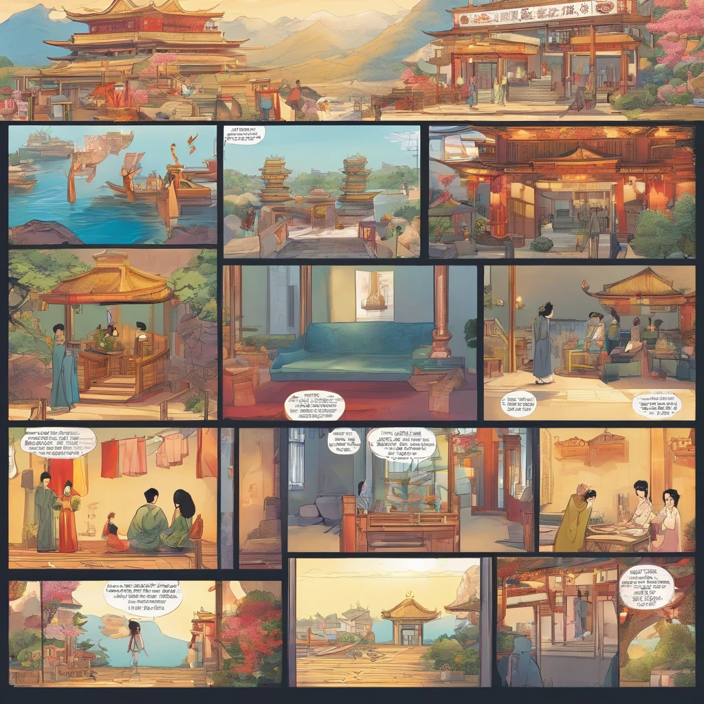 Chinese Cartoons, The comic story is presented in multiple regular colored panels. A man and a woman have gone through hardships，Then reunion，Sex in bed. Meticulous style