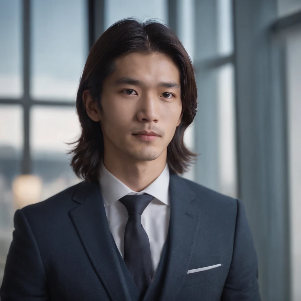 Long hair, Man, suit, Slender, 25 years old, Japan person