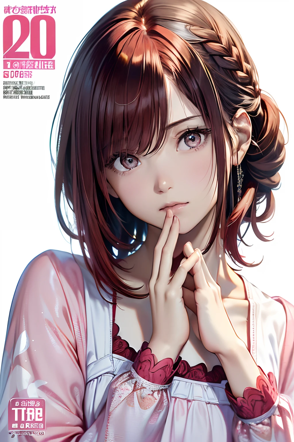 (1girl:1.3), cinematic light, (masterpiece, top quality, best quality, beautiful and aesthetic:1.3), extreme detailed,highest detailed,(ultra-detailed),,
From above,(( lying on bed)),
solo, breasts, silky long hair, (brown hair), Rose flowers scattered all over the bed,
,((blouse ,suit、shirt、)), open breast,