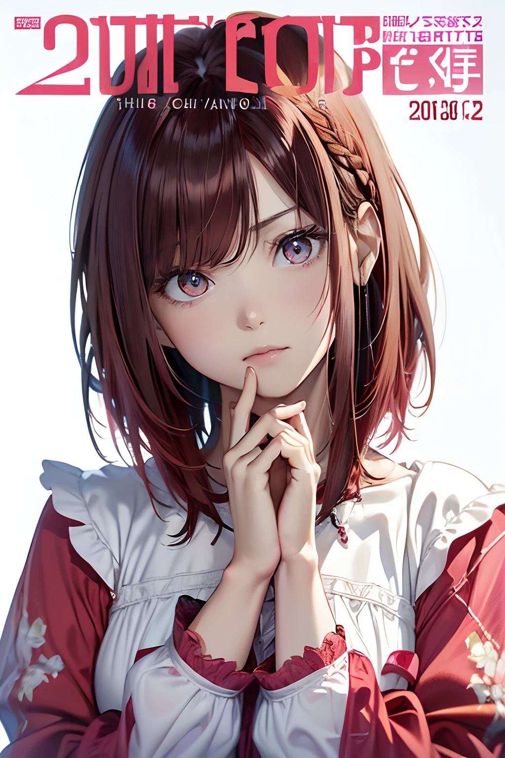 (Best Quality, 8K, Oil Painting, masutepiece:1.2), Ultra-detailed, (Realistic, Photorealistic:1.37), (((FULL BODYSHOT)))、Vibrant colors, (((Disappointed look)))、(((Black and pink nightgown)))、(((Girly Nightgown)))、(((20Women of a certain age)))、(((Slightly vacant chest)))、Studio Lighting, (((red hairs)))、(((Shoulder-length bob hair)))、((( White background))), (((I'm hesitant.)))、(((Girly Hairstyles)))、(((bobhair)))、(((In front of a white wall)))、(((Cover your face with your hands)))、(((There is a margin at the top of the head)))、