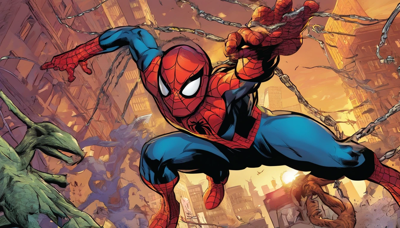 Spider-Man fights villains