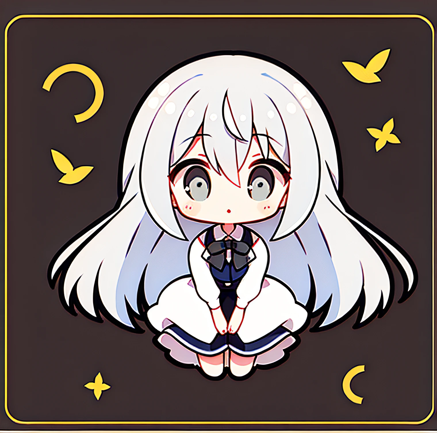 Half Twin Grey Hair Cute Girl Floating