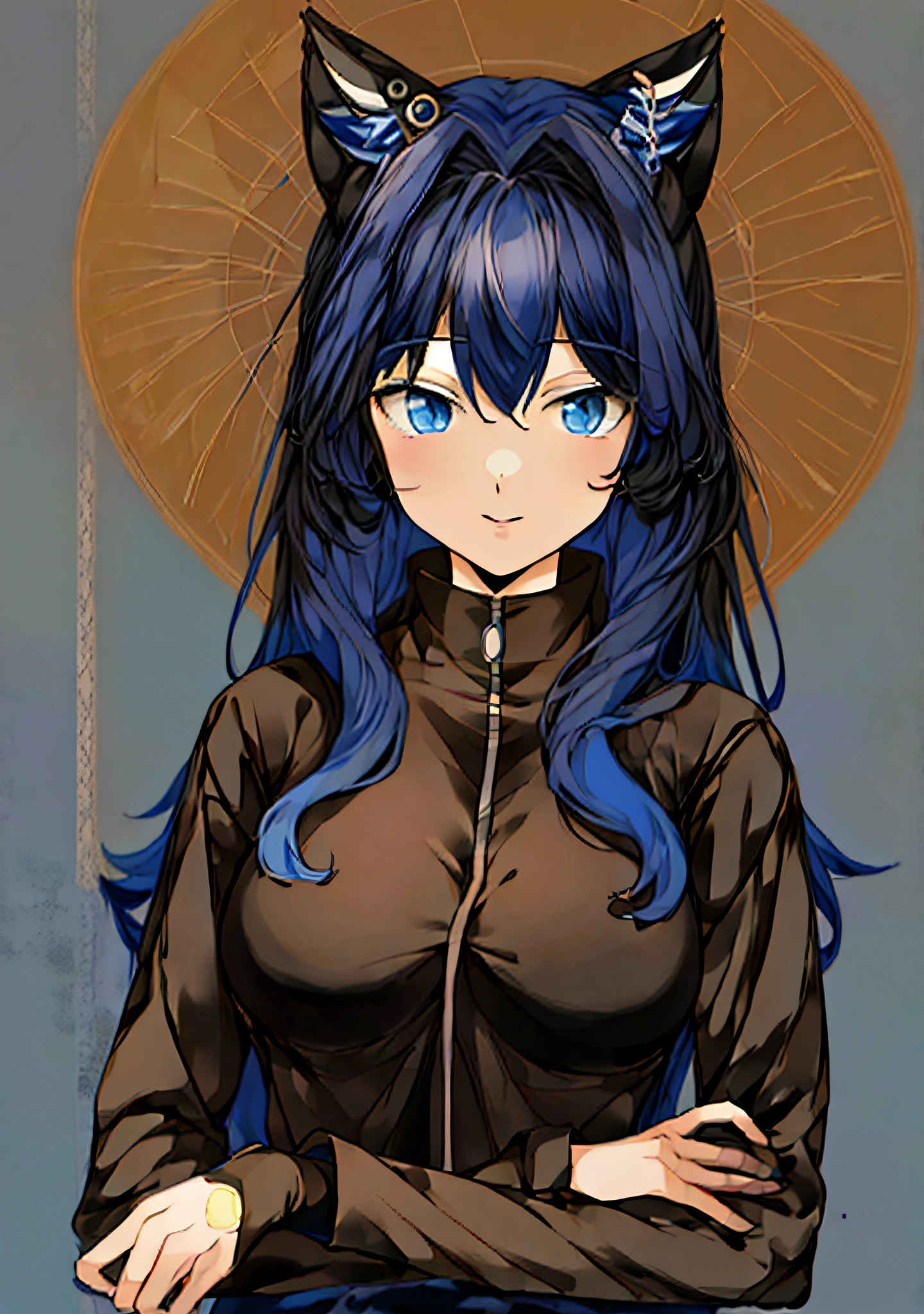 Menina anime com cabelo azul e orelhas de gato preto, anime moe artstyle, feito com anime painter studio, ferramenta de pintura sai!! azul, menina com cabelo azul, 2 d estilo anime, pintado em anime painter studio, com cabelos azuis, Menina do anime chamada Lucy, menina anime com orelhas de gato, estilo anime. 8k, anime estilizado, anime estilo 3d