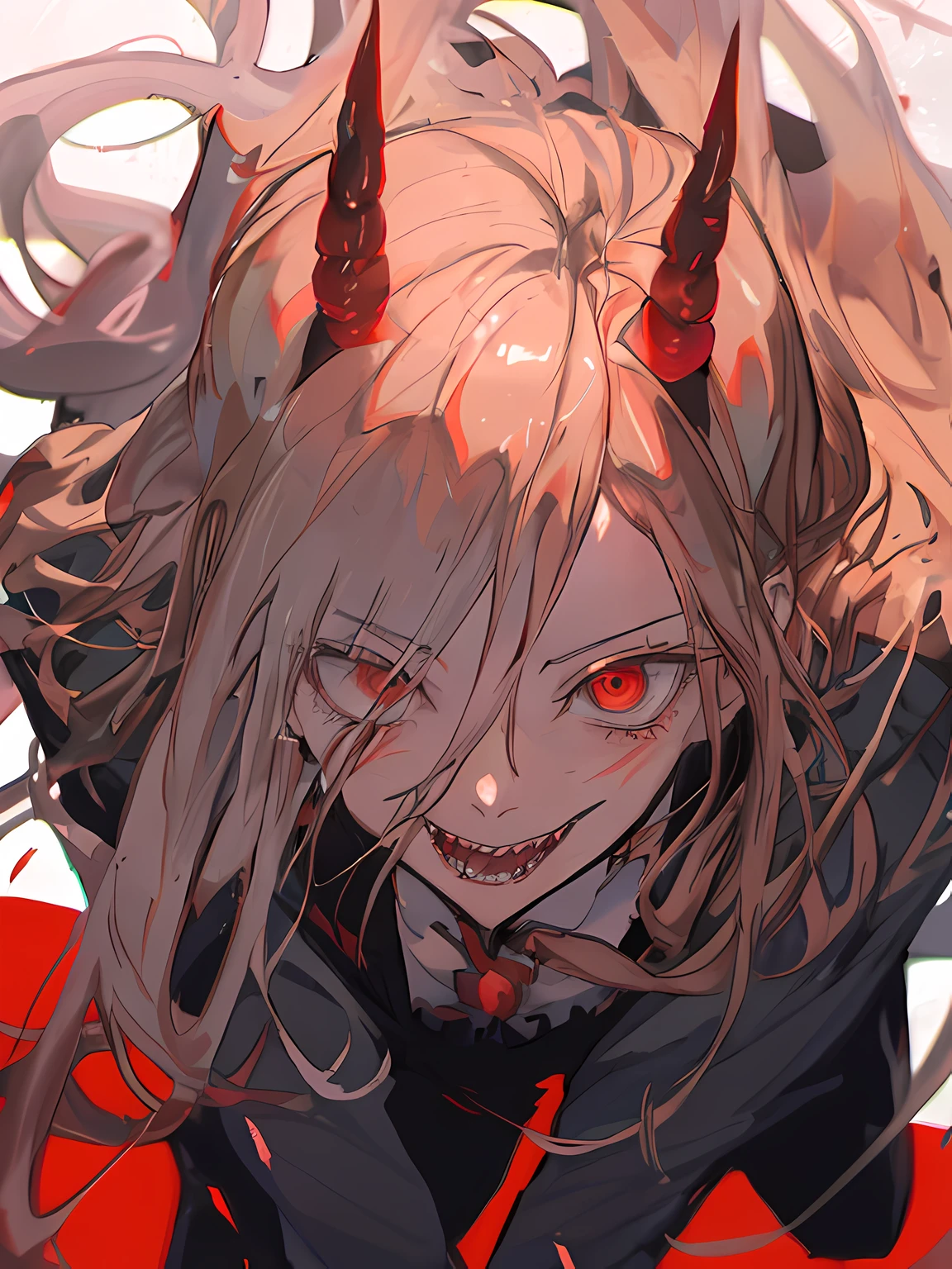 anime girl with horns and red eyes laying on a red blanket, demon anime girl, demon girl, demon slayer artstyle, demon slayer rui fanart, portrait of demon girl, with red glowing eyes, anime monster girl, kawacy, mika kurai demon, demon slayer, guweiz, junko enoshima, detailed digital anime art, by Kamagurka