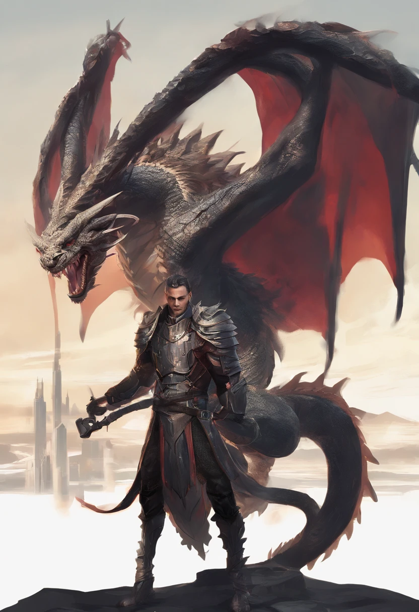 Anthropromorphic dragon male with muscular chest and abs, detailed biceps and thick forearms, thick neck, gazelle horns and broad heavy hands and sharp black claws, bright bronze eyes and black scales, standing in a blacksmith shop, bare chest, armored waistplate, armored belt