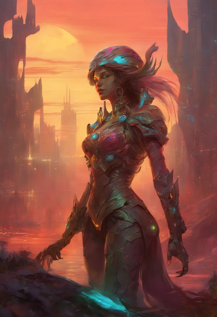zombie cyborg dystopian neon future corporations