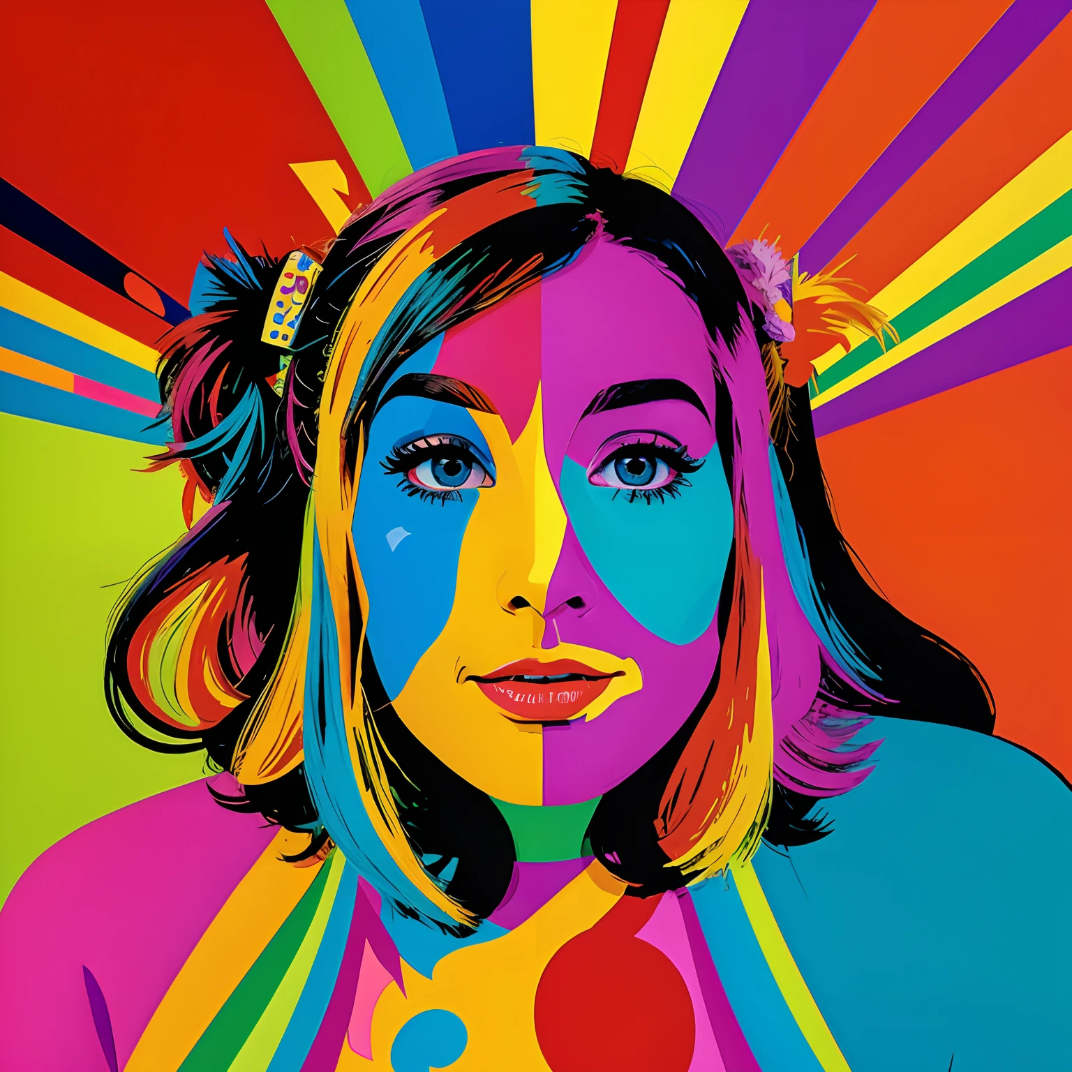 Far out, in the style of Peter Max