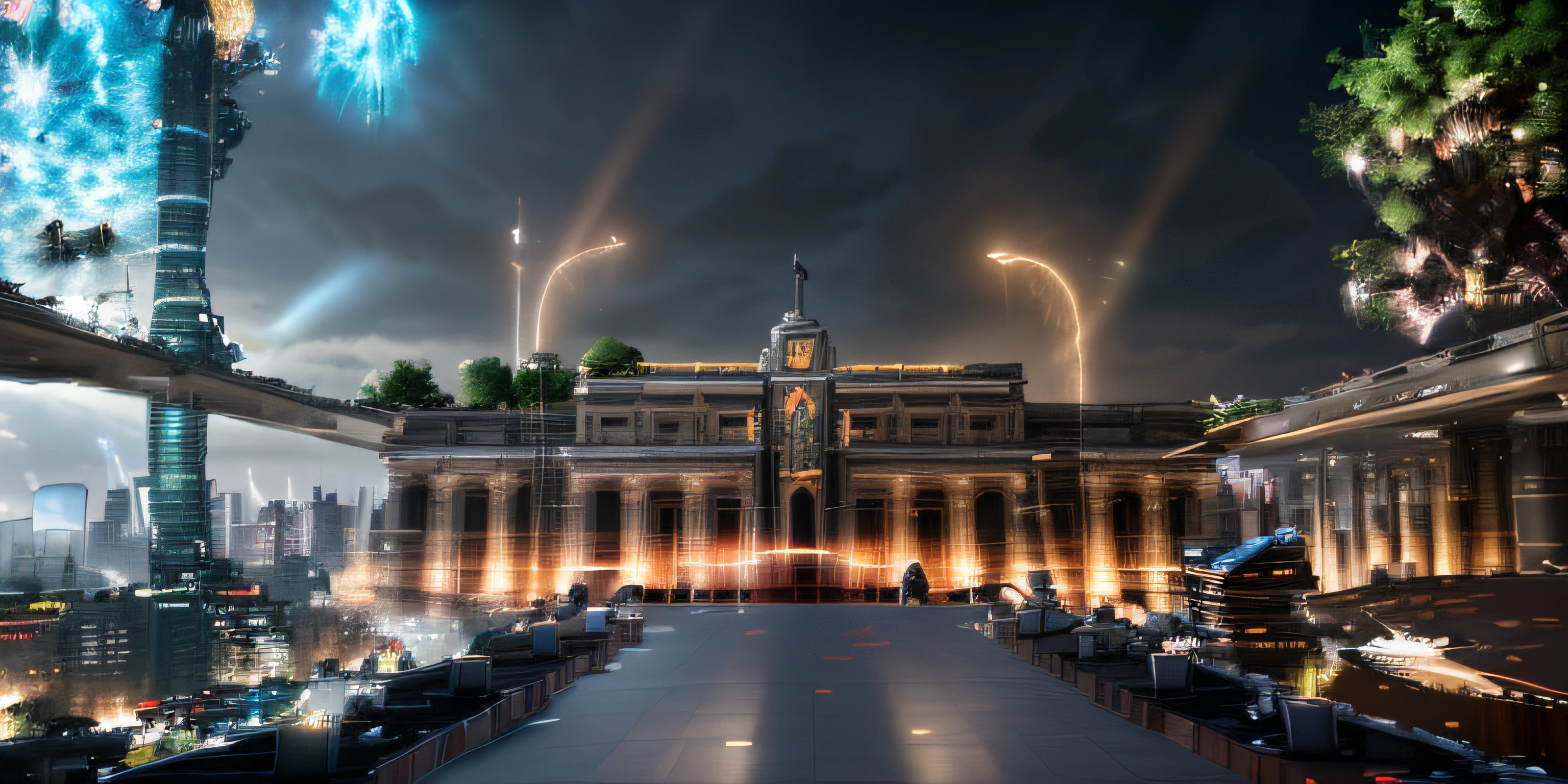 (best quality,4k,8k,highres,masterpiece:1.2),ultra-detailed,(realistic,photorealistic,photo-realistic:1.37),HDR,UHD,studio lighting,ultra-fine painting,sharp focus,physically-based rendering,extreme detail description,professional,vivid colors,bokeh,marvel-style building,impressive superhero composition,towering skyscraper with intricate architecture,flying superheroes soaring through the sky,a colossal emblem of a superhero team on the facade,striking entrance with grand pillars and marquee signage,elevated aerial view capturing the magnitude of the building,sweeping shadows creating a dramatic atmosphere,glistening glass windows reflecting the city's skyline,explosions of vibrant colors illuminating the night sky,energetic and dynamic composition portraying the excitement of superhero action,powerful beams of light shooting out from the building illuminating the surroundings,impressive attention to detail showcasing the craftsmanship of the structure,cityscape backdrop showcasing a bustling metropolis full of life,action-packed scene with superheroes battling villains in mid-air,comic book-inspired art style with bold lines and vibrant colors,iconic superhero symbols scattered throughout the building,impeccable realism capturing the essence of the Marvel universe,epic and grandiose structure that demands attention and inspires awe in onlookers,intense perspective emphasizing the height and scale of the building,imposing and larger-than-life presence, superhero statues guarding the entrance,striking contrast between light and shadow adding depth and dimension,awe-inspiring rooftop view offering a panoramic vista of the city,billowing clouds and dynamic sky setting the stage for epic battles,energy crackling in the air as superheroes unleash their powers,thunderous sound effects creating an immersive experience,a sense of anticipation and excitement palpable in the air,attention-grabbing design that stands out in the cityscape,seamless integration of technology and