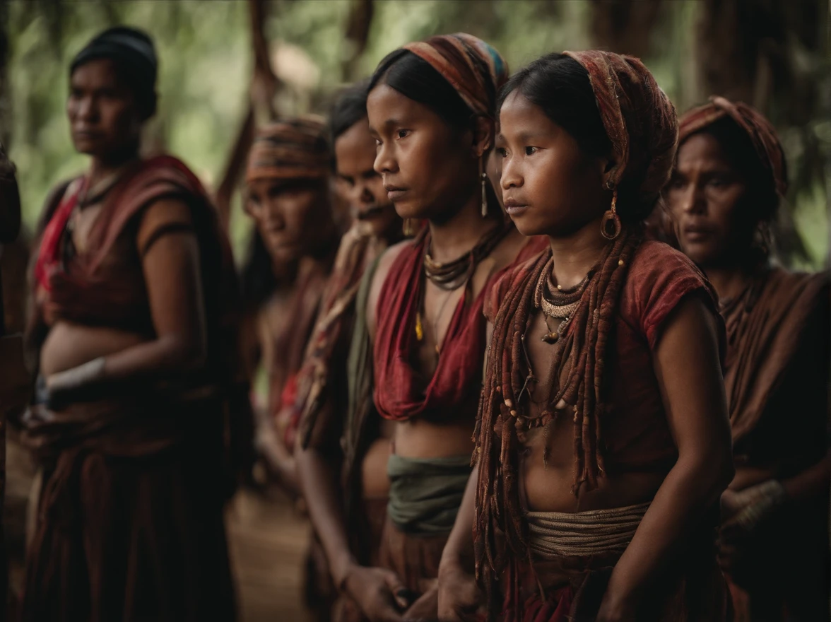 Long-necked Karen tribe, folk way of life , high high quality , 4k