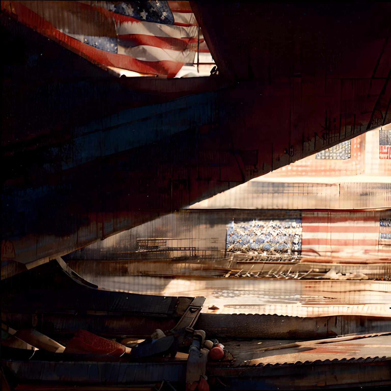 American flag 🇺🇸 on a junk boat 🛶