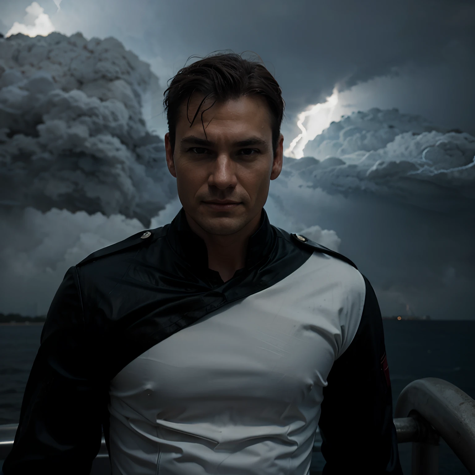 Captain Dan in a thunderstorm