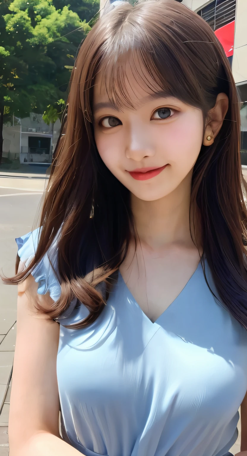 masutepiece, Best Quality, 8K, student, japanes、Teenw photo, award winning portrait, A smile, Solo, Night, Idol face, violaceaess, gardeniass, Delicate girl, Upper body, Digital SLR, Looking at Viewer, Candid, Sophisticated, zora々Right, Thin arms, Professional Lighting, Film grain, chromatic abberation, (Eyes and faces with detailed:1.0), A dark-haired、drooing eyes、Japanese high school girl、kawaii faces:1.2,