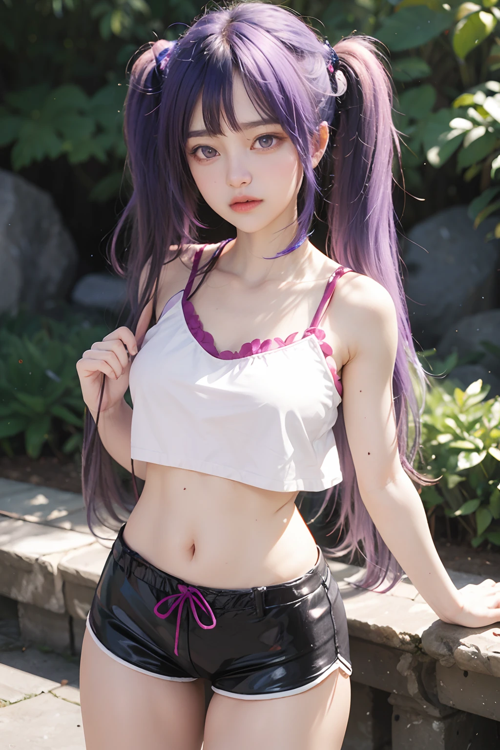 Realistic Lora 1 girl purple hair