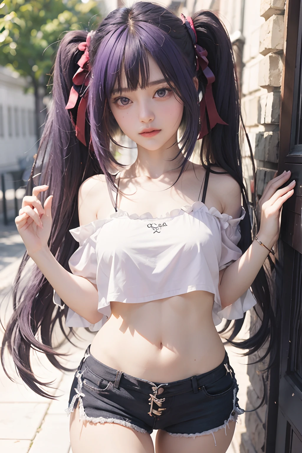 Realistic Lora 1 girl purple hair