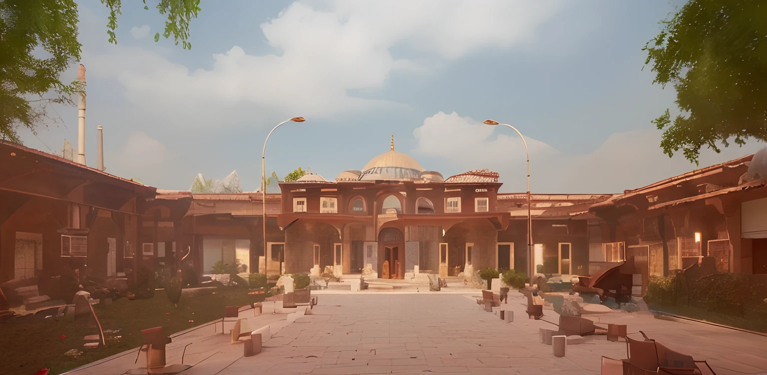 generate the Picture from the reference in a Turkish style. you should also use the Aia Sofi architecture reference