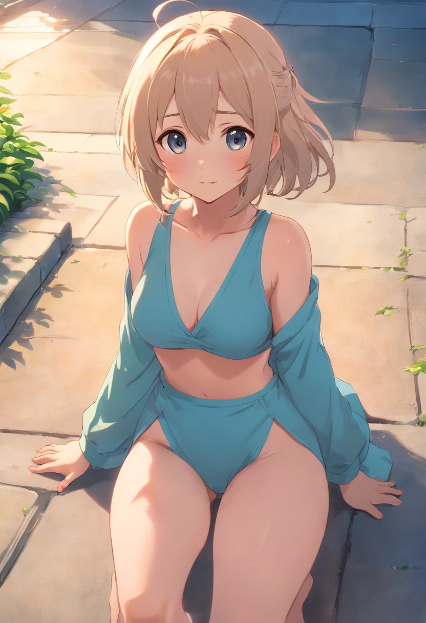 Cute loli,long whitr hair,Leaky shoulders,Barefoot,head looking up,Lie on the ground,Raise your feet, ?????. Clothing that exposes. baggy clothes.largeeyes,Anime cute face,huge tit,Blushing、(((squirting)),Vaginal opening,with no underpants,Protruding ,