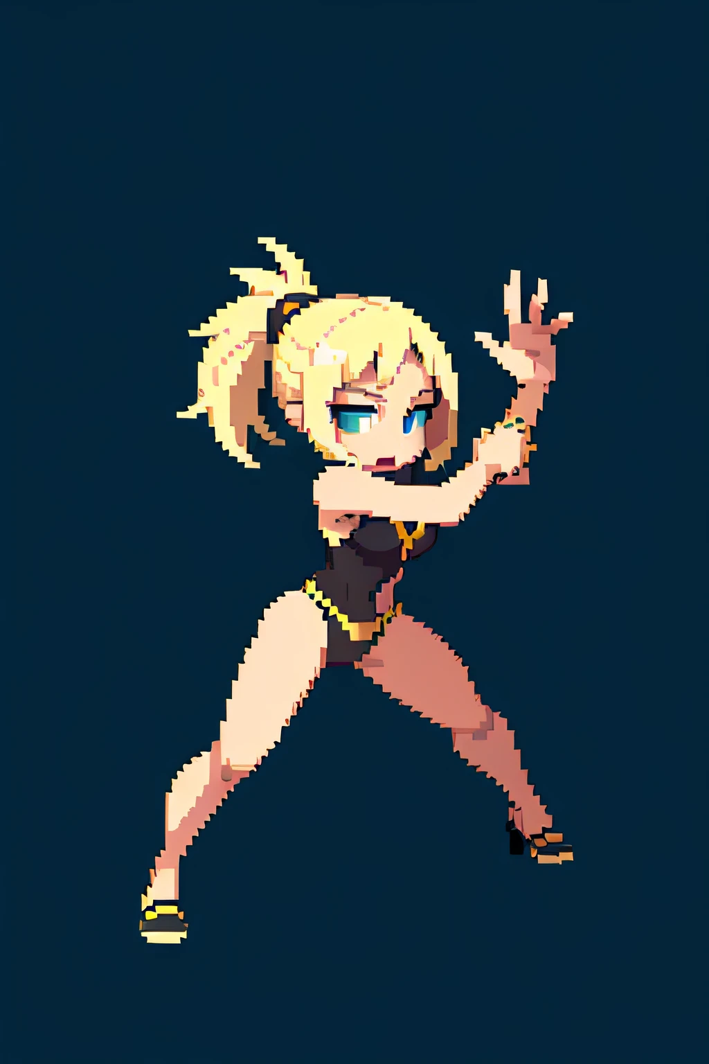 (masterpiece, top quality, best quality, less detail, 8-bit color), pixel,pixel art,1girl,fullbody,ilde pose,attack pose, smack studio, separate body for edit,easy for editing