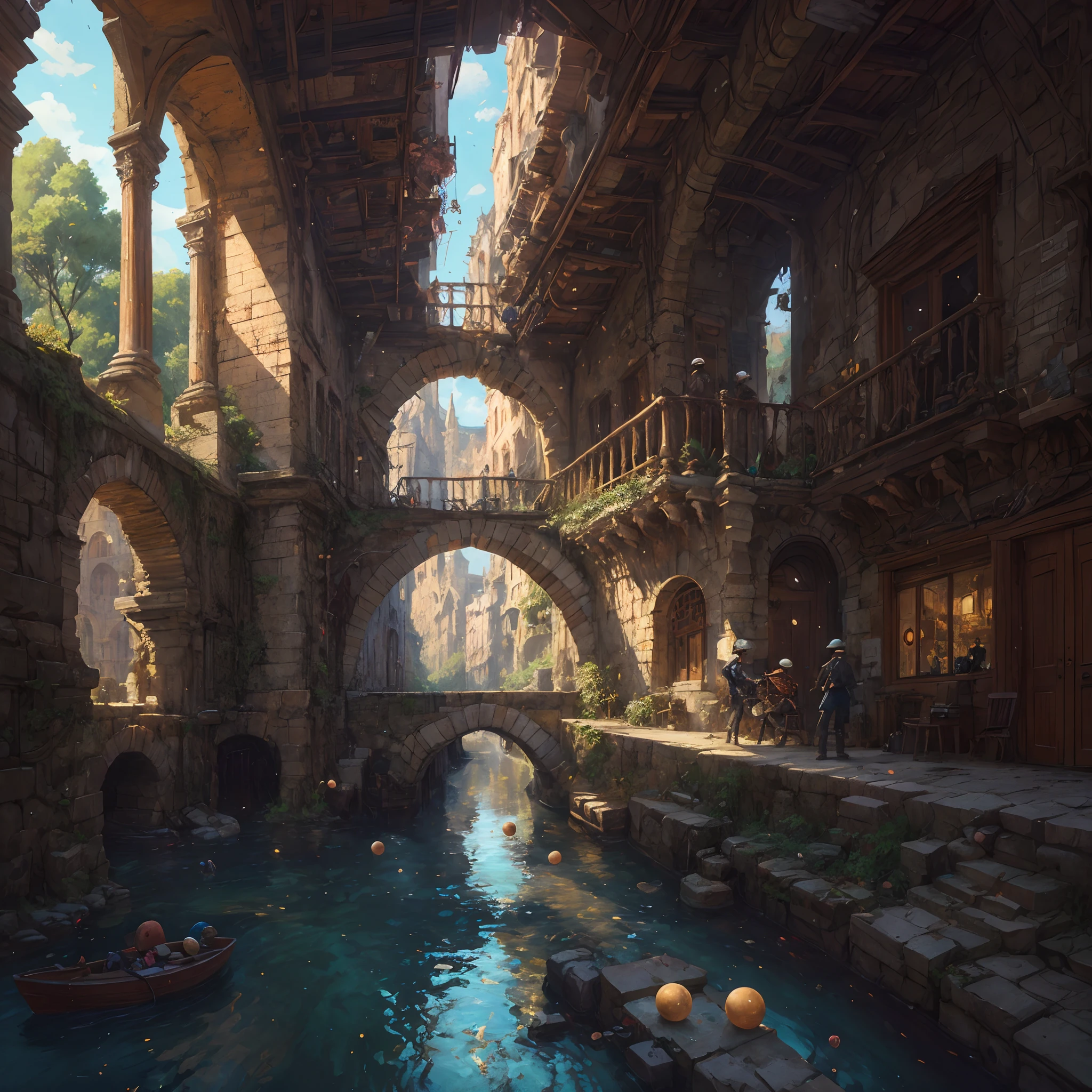 (good hands:0.8), hard hat, Atey Ghailan, dreamlikeart, mighty oak, Antonio Moro, instrument, glowing orbs, best artists, day, Dynamic composition, sophisticated, overdetailed art, (best_quality:1.3), highly detailed, pixel art, (ultrarealistic:1.3), Fill light, (detailed), fantasy, masterpiece, (dynamic angle:1.4), intricate details, architectural streets, safety culture, exploration, in an aqueduct, crouching on land next to small brook, hdr, 3d, hyper detailed photo, interior architecture, high quality shadow, beautiful and aesthetic, (illustration), chair, creativity, luxurious, (radiosity), texture, Dutch Angle Shot, raw photo, (bio), Simon Stalenhag, solo, matte painting, standard, hyperrealism, (by antoine blanchard and casey baugh:1.1), good quality, harmony, beautiful, detailed and intricate, 4k unity, best quality, anime, turned