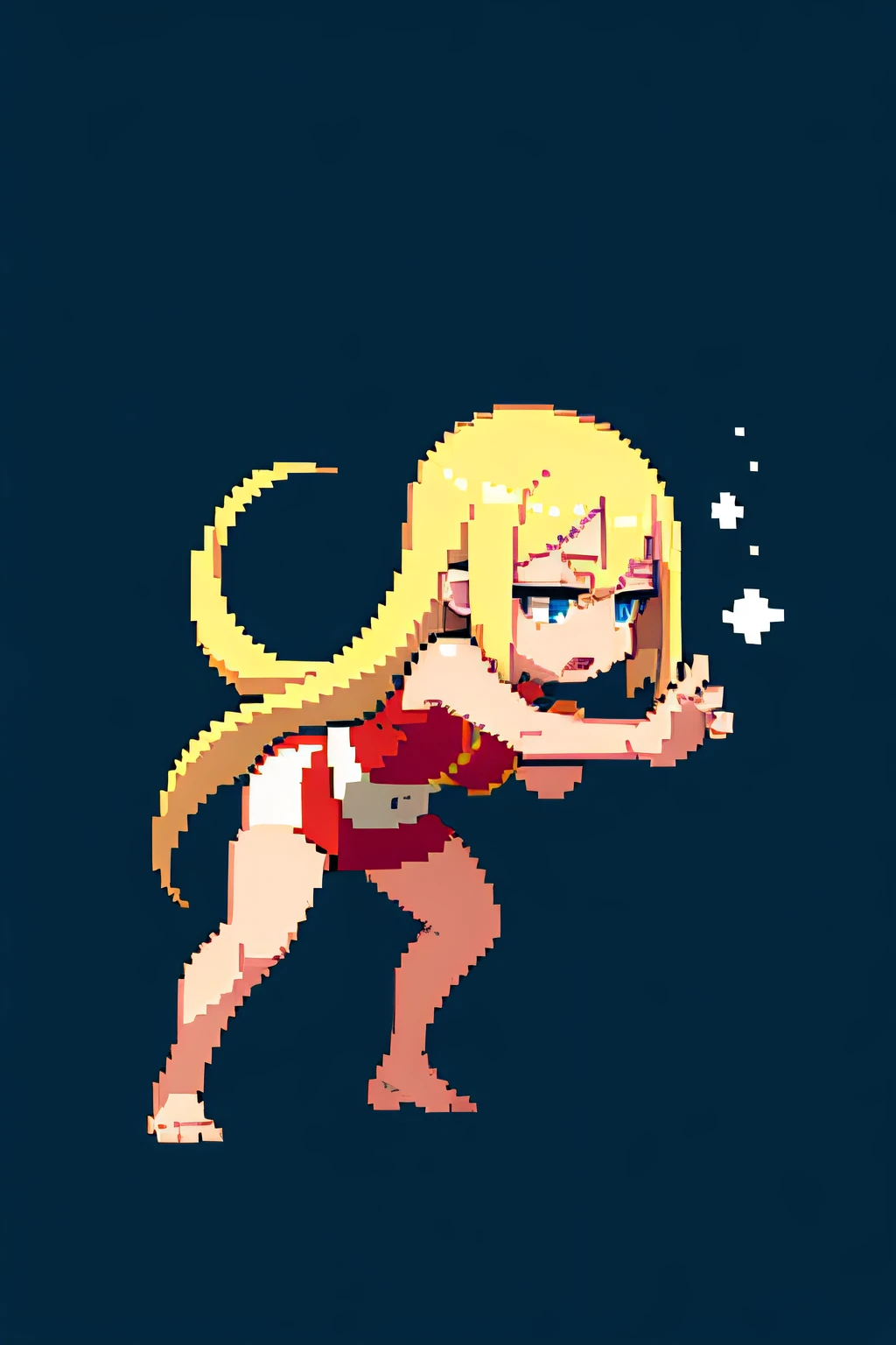 (masterpiece, top quality, best quality, less detail, 8-bit color, soft color), pixel,pixel art,1girl,fullbody,ilde pose,attack pose, smack studio, separate body for edit,easy for editing