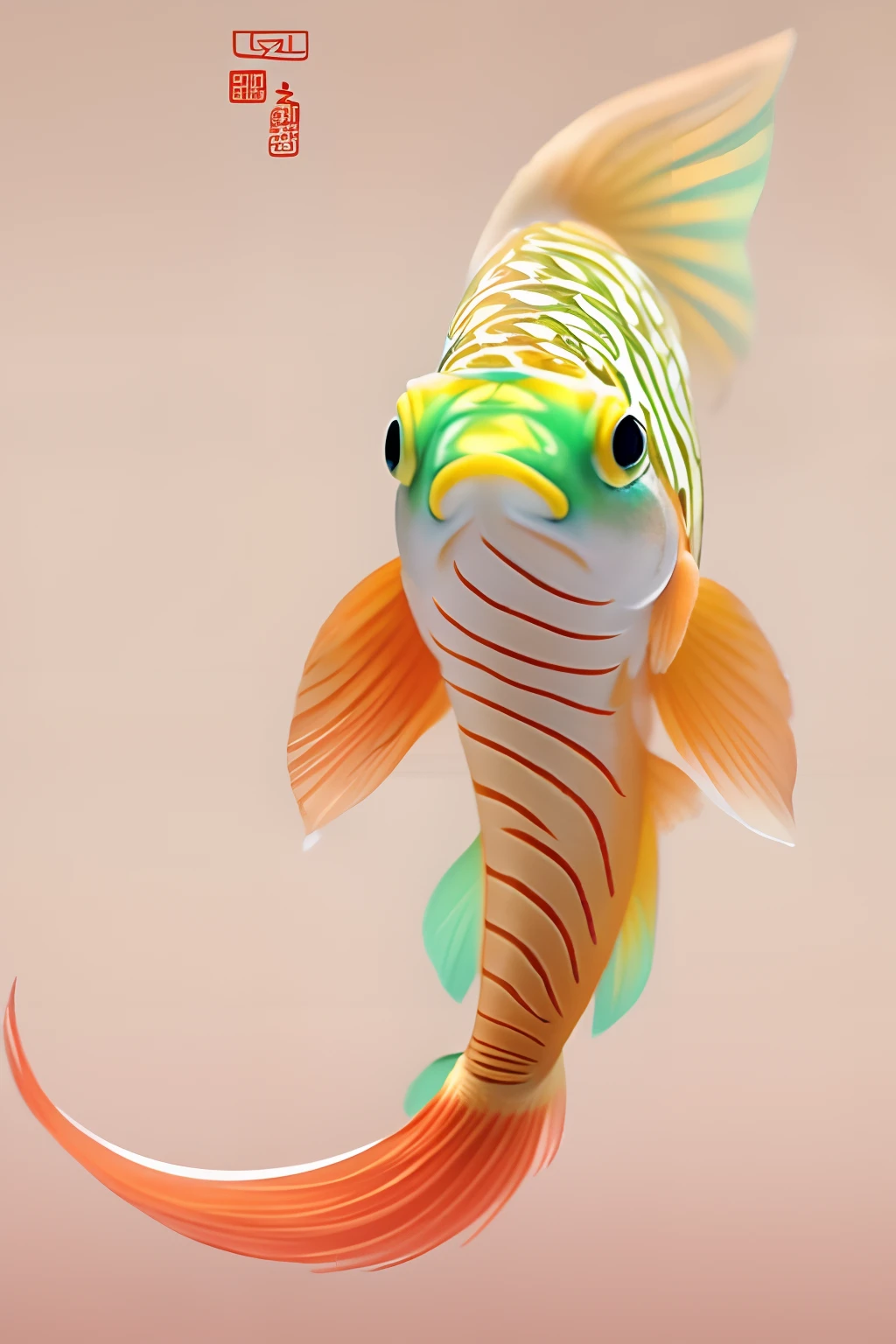 Chinese E, a cute little fish, has a huge tail --auto