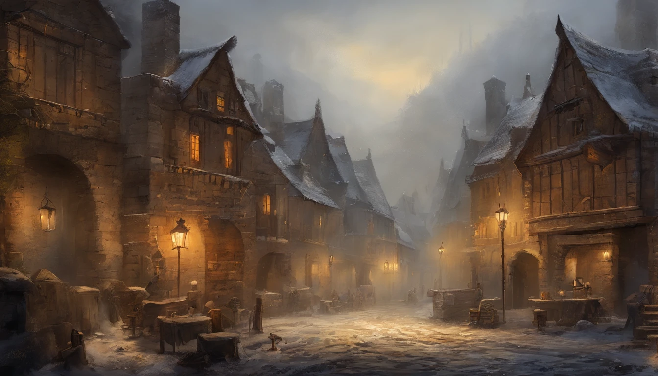 ink wash style,(Broken European-style city gates),battlefiled,Fire on the ground,winter day、Rochas、(illustratio:1.0)、Epic composition、Realistic lighting、high definition detail、tmasterpiece、Best quality,(非常详细的 CG 统一 8k 壁纸)