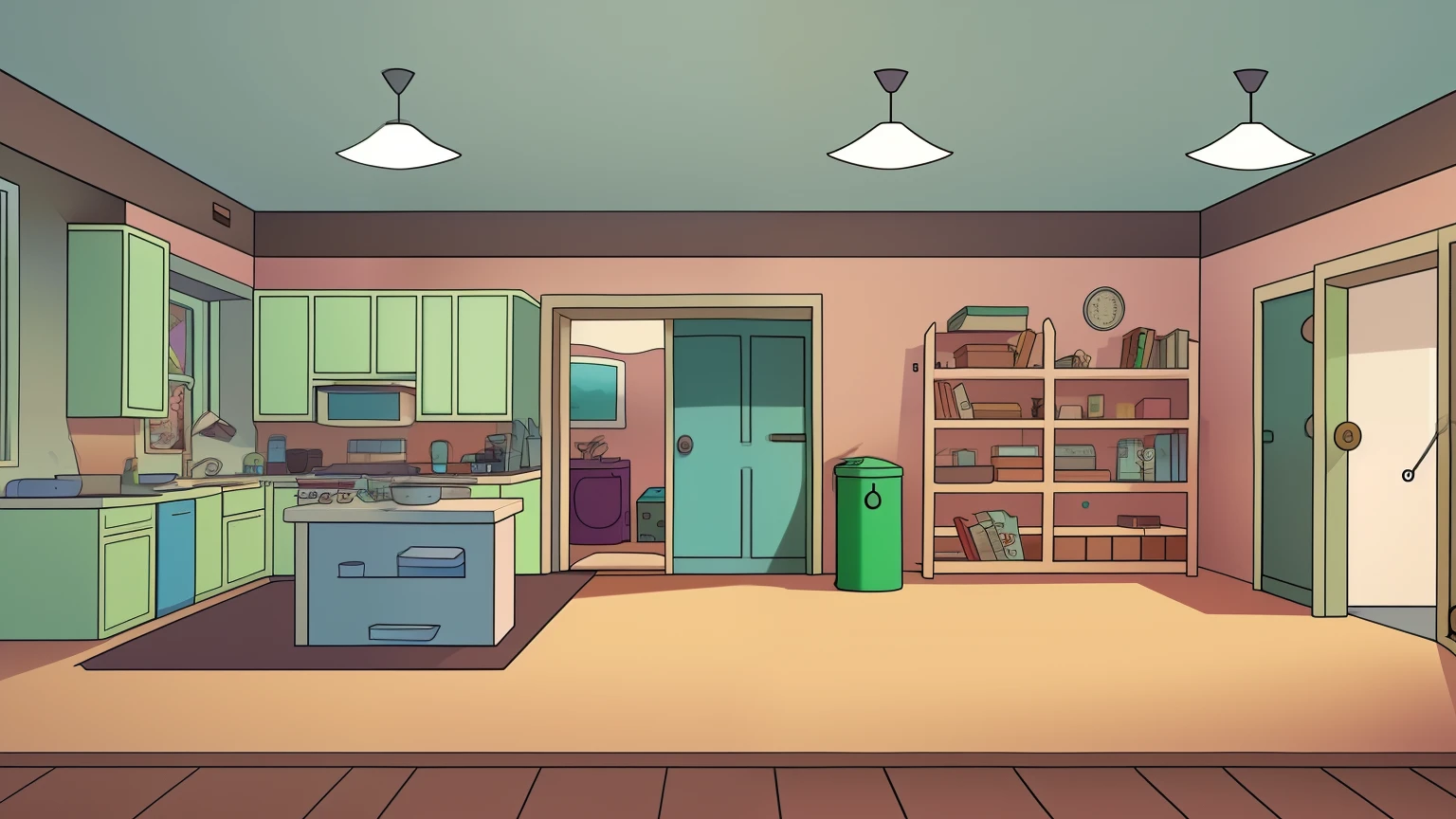 Rick and Morty's house scene style