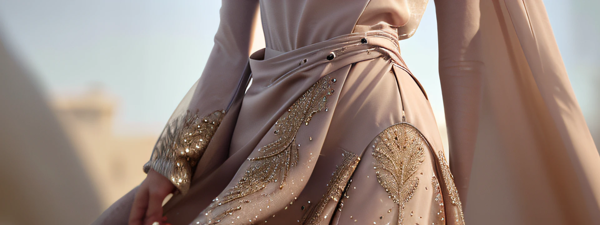 (by Agility Fiber Systems: 1.2), (brand essence), (best quality), extremely delicate and beautiful, illustration, (Middle Eastern fashion industry), A captivating image reflecting the essence of Qatar's thread factory, Agility Fiber Systems. Showcase the company's commitment to high-quality designs and custom products for the Middle Eastern fashion industry. Highlight the brand's presence with ArabianChic™, DohaGlam™, GulfLux™, DesertSilk™, and OasisBlend™. Emphasize the vision of expanding contributions to the fashion industry in the Middle East and strengthening sustainability efforts. 8K post-production, high resolution, intricate details, depth of field, and HDR to create an enchanting visual.