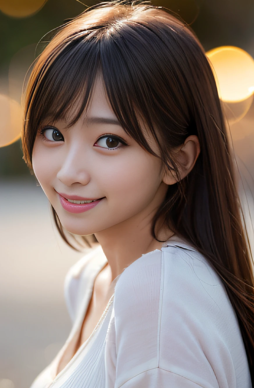 best quality, focus on the eyes, soft light, Using a reflector to brighten the face, (depth of field) ,ultra high res, (photorealistic:1.4), RAW photo, (bokeh:1.4),
1girl, japanese women, cute, (smile shyly:1.1), medium breasts, small nostrils, (looking at viewer:1.2), (full body:1.3),