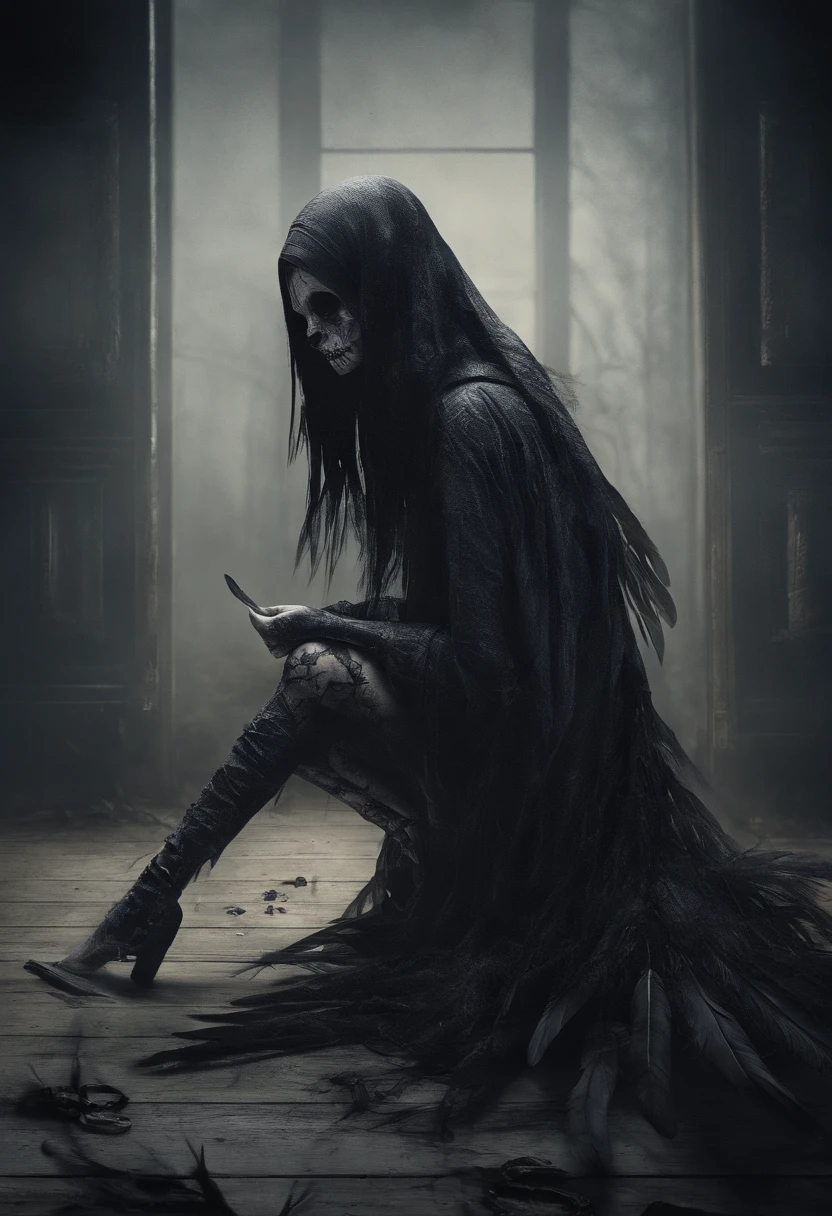 1girl, Masterpiece, Best Quality, Photorealistic,   feather_Doulikui, sitting