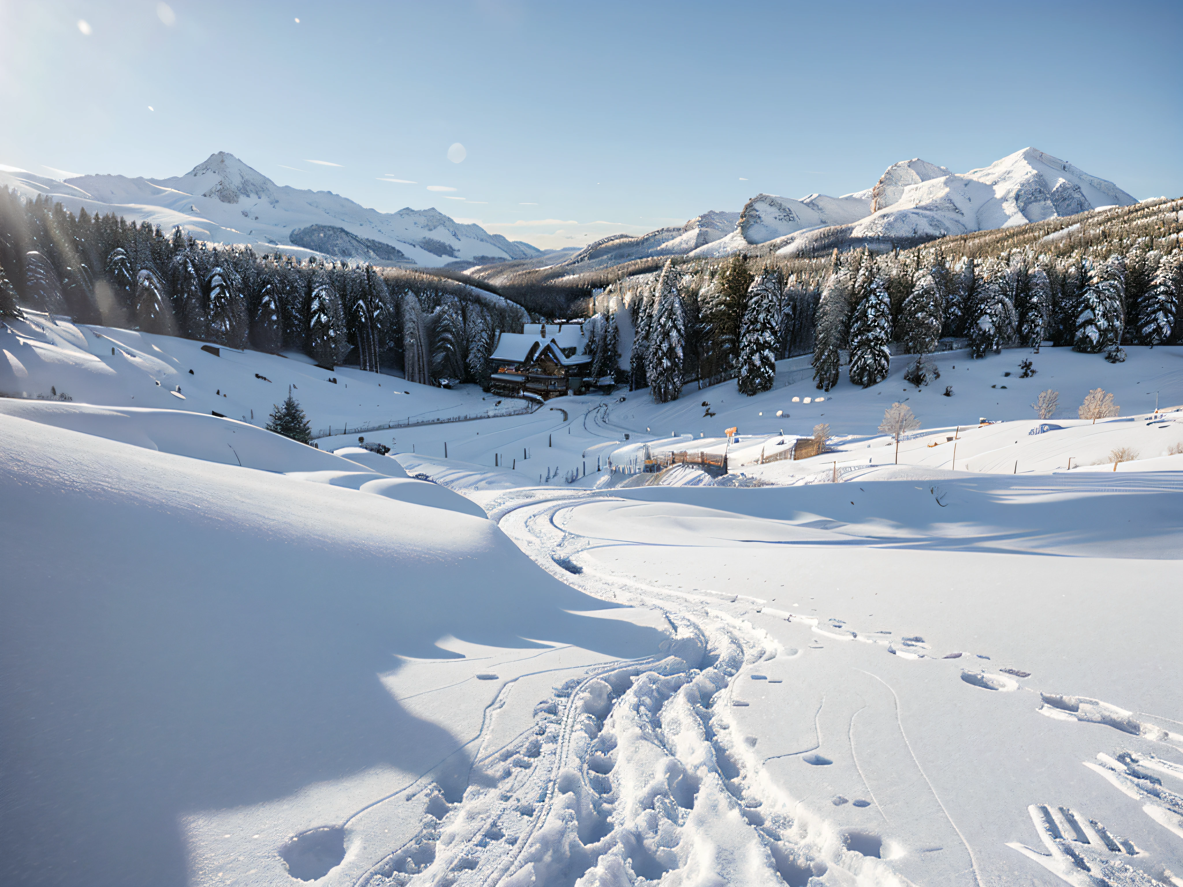 Snowy Wonderland: Celebrating in a snowy landscape with the charm of winter and the promise of a fresh start.