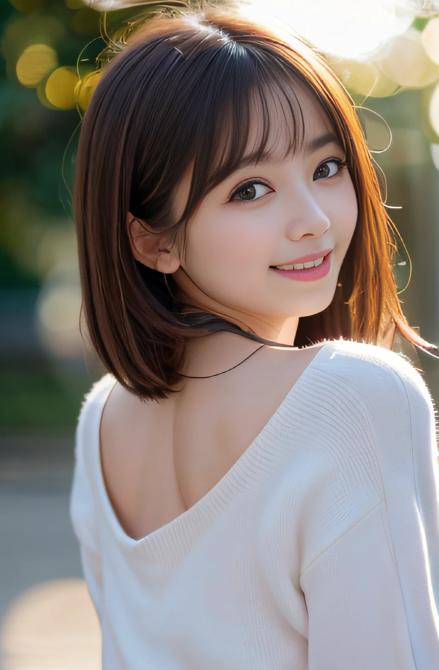 best quality, focus on the eyes, soft light, Using a reflector to brighten the face, (depth of field) ,ultra high res, (photorealistic:1.4), RAW photo, (bokeh:1.4),
1girl, japanese women, solo, cute, (smile shyly:1.1), dropping eyes, (full body:1.3),