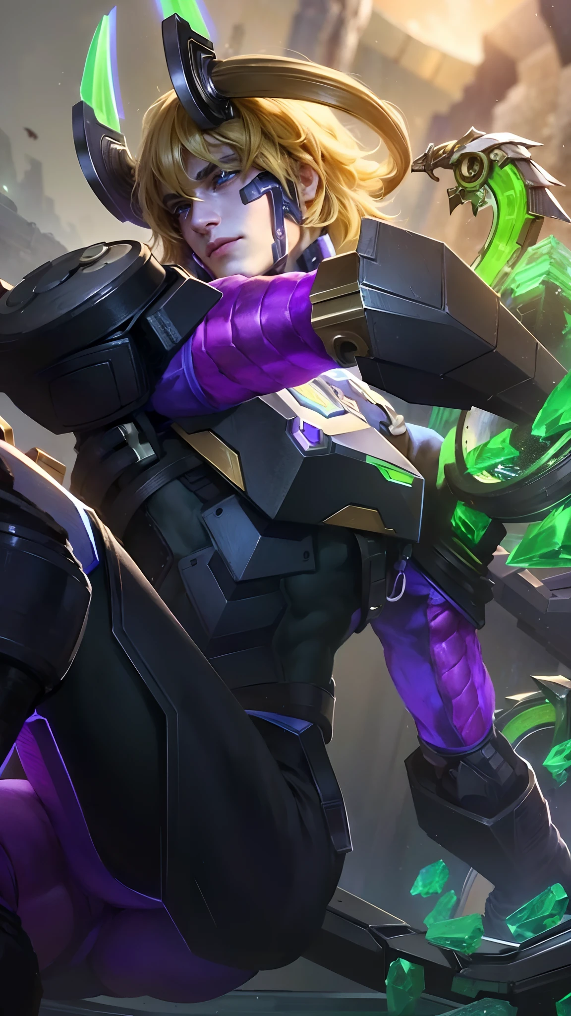 (Intricate Details, Masterpiece, Best Quality, High Resolution, 8k), (1man), (male:1.2), mature, dandy face, finely detailed eyes and face, toned body, masculine appeal, commanding presence, hot stud, bulging biceps and triceps, well-developed quadriceps and hamstrings, light skin, burgundy straight layered bangs hair, aquamarine eyes,  ornate details,  portrait, solo, half shot, looking down, detailed background, detailed face, (cogpunkai, cogpunk theme:1.1),  tech-mage,   [magic|technology], melding of spellcraft and advanced technology,  intricate [spellcasting clothes|mechanical gear], gear shaped glyphs,  ancient crystals,  [gears|ancient spell],  floating particles,  [innovative|enchanting] aura, high tech vehicle in background,   , finely detailed background, Depth of Field, VFX, young man and handsome