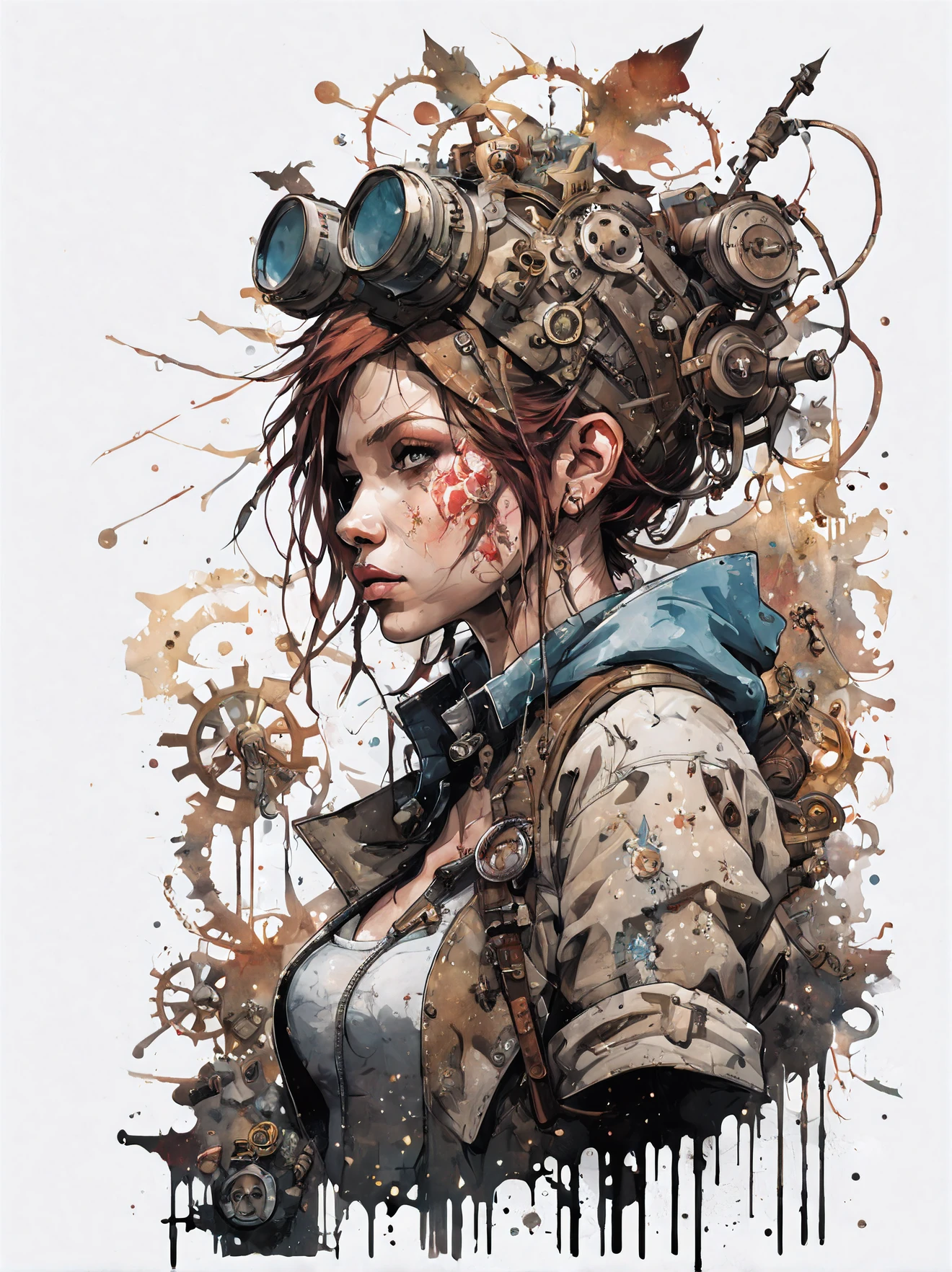 disney banksy art sticker, fantasy character, soul, digital illustration, comic book style, steampunk noir, perfect anatomy, centered, approaching perfection, dynamic, highly detailed, watercolor painting, artstation, concept art, soft, sharp focus, illustration, art by Carne Griffiths and Wadim Kashin