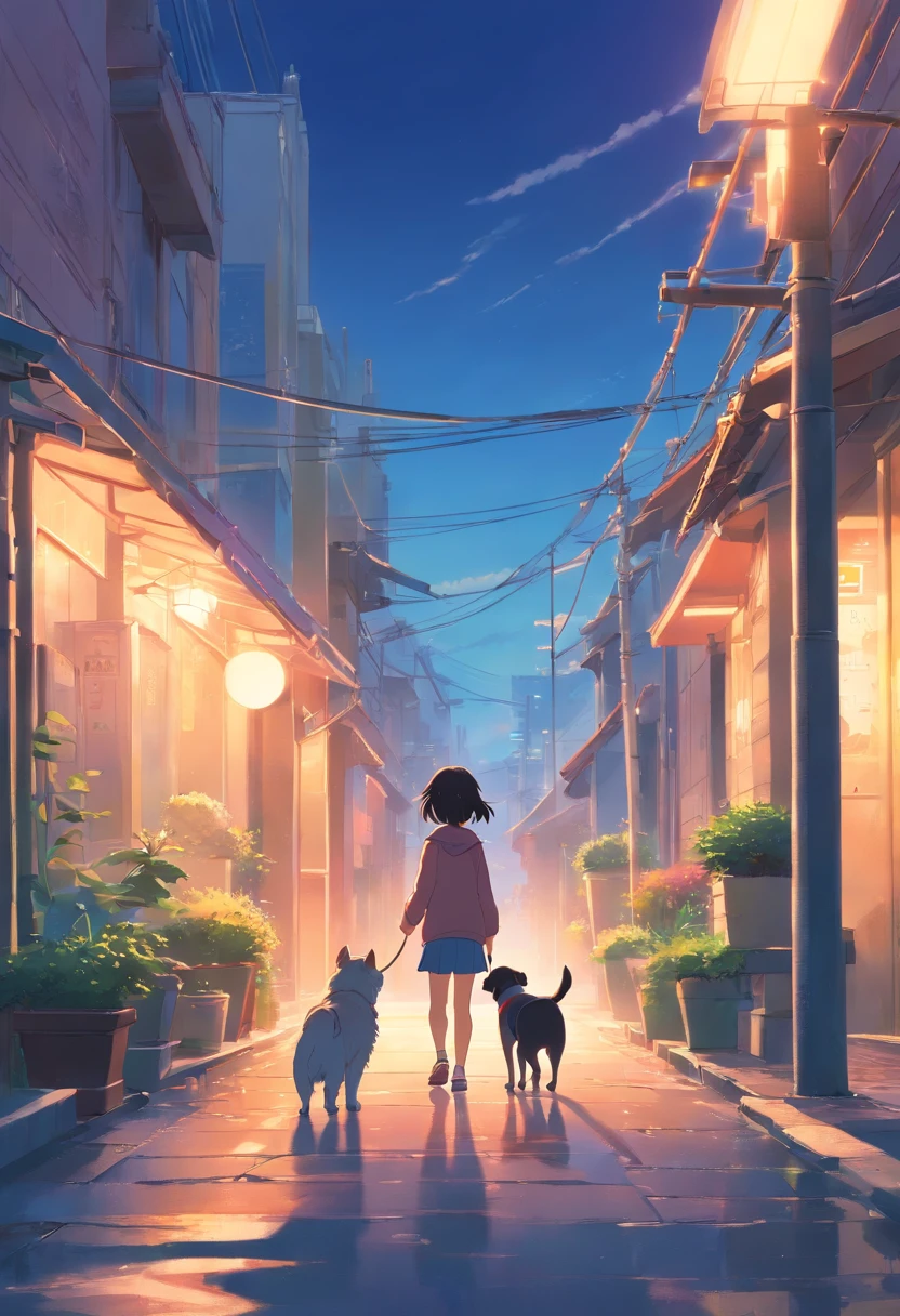 A  and a dog