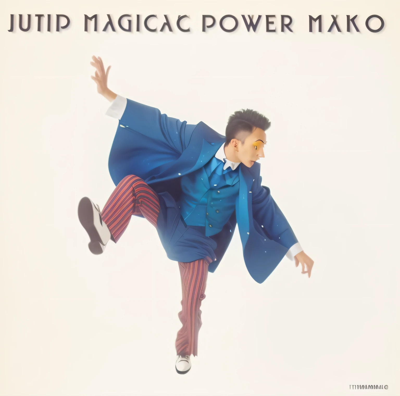 arafed image of a man in a blue suit doing a trick, magical power, magical energy, magical, magical powers, powerful magic, jump pose, ultra - high jump, magical mood, magical weird, magicpunk, jump, magic, magical fantasy, jumping towards viewer, magical effect, ((yellow magic orchestra)), magical composition, magical mystical, liquid magic