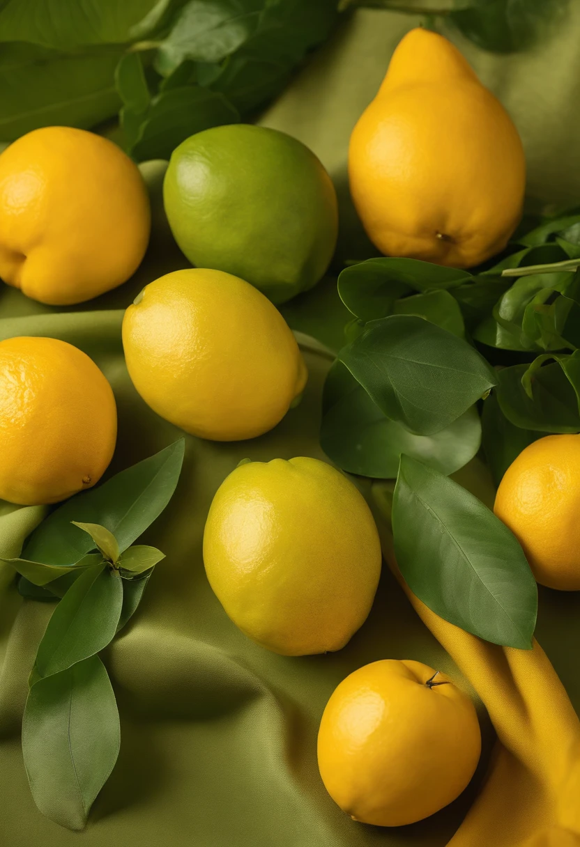 background for subject photography, yellow, green, without foreign objects, flatlay