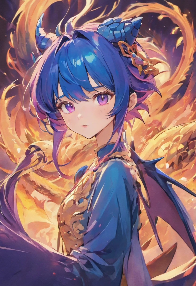 Close-up of a cartoon dragon with a blue purple body, Cute little dragon, Cute little blue dragon, Super cute purple dragon, Blue scaled dragon, cute digital art, Dragon art, Cute detailed digital art, Frost dragon, Cute artwork, Blue Chinese dragon Fantasy, Blue Dragon, Newly Hatched Dragon, High Quality HD Digital Art, Cute Detailed Graphics
